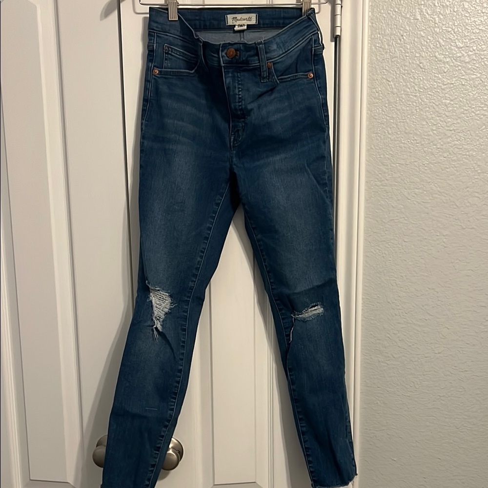 Madewell 9” Mid Rise Skinny Distressed Women's Jeans | size 27